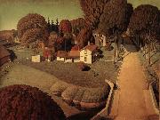 Grant Wood Hoover-s Birthplace oil painting